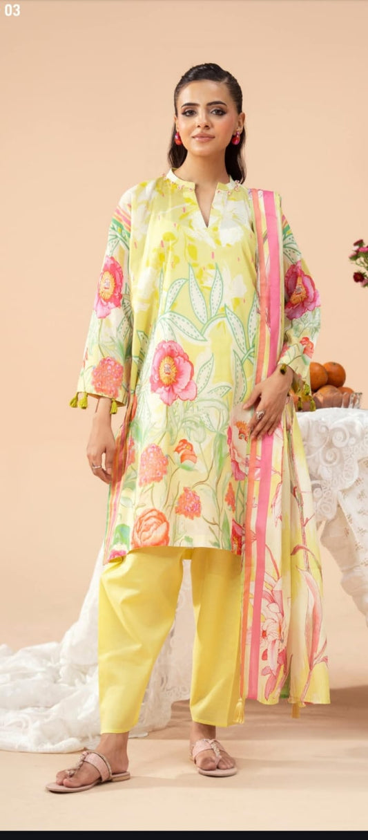 Premium Poplin Lawn Printed 3-Piece Suite – Summer '26 Collection