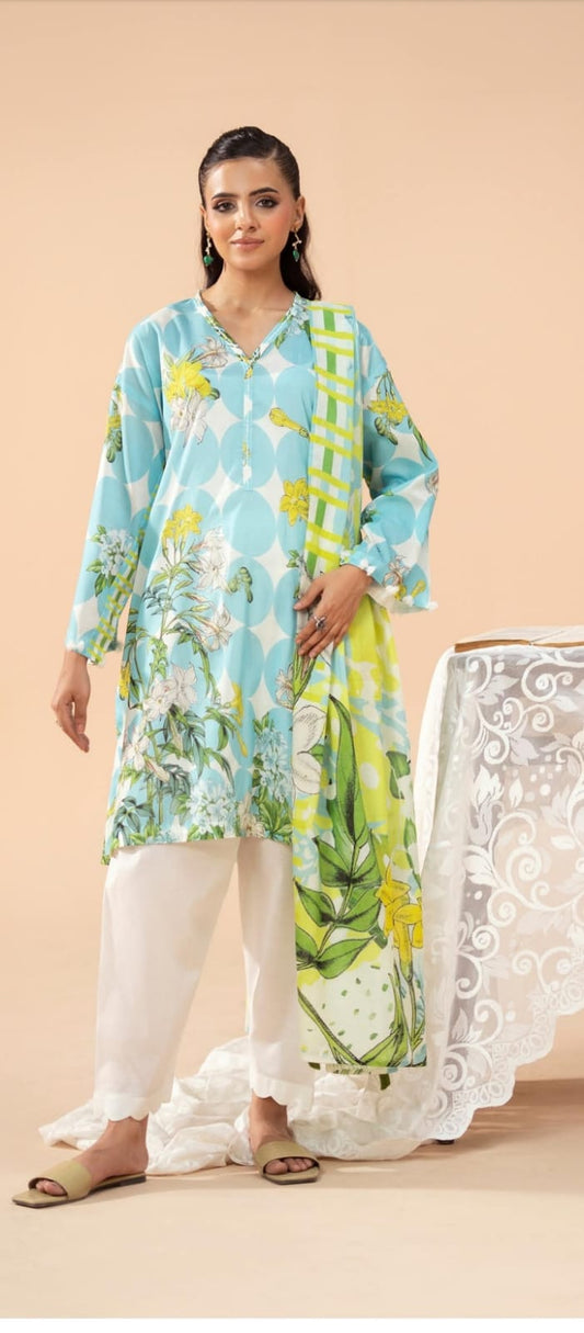 Premium Poplin Lawn Printed 3-Piece Suite – Summer '26 Collection