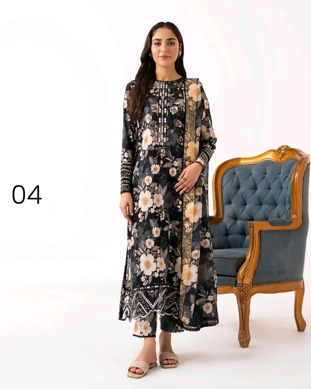 Morja by Gull Jee - Design No. 12 - Premium 3-Piece Printed Lawn