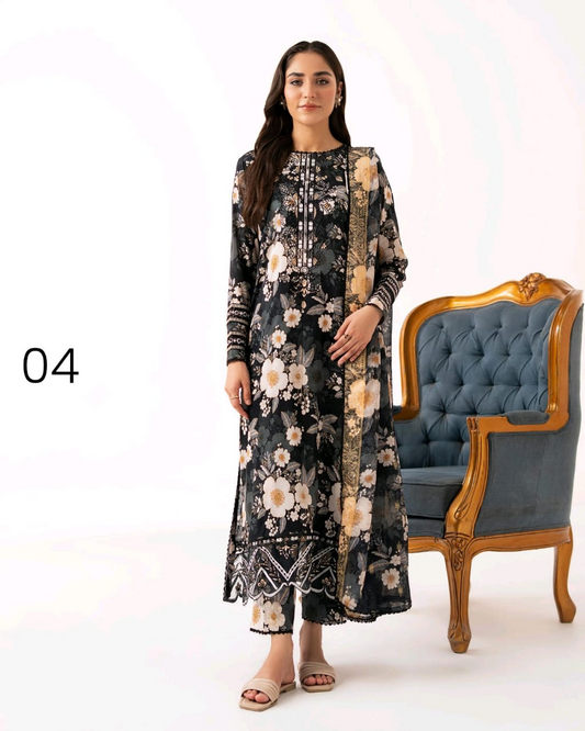 Morja by Gull Jee - Design No. 12 - Premium 3-Piece Printed Lawn