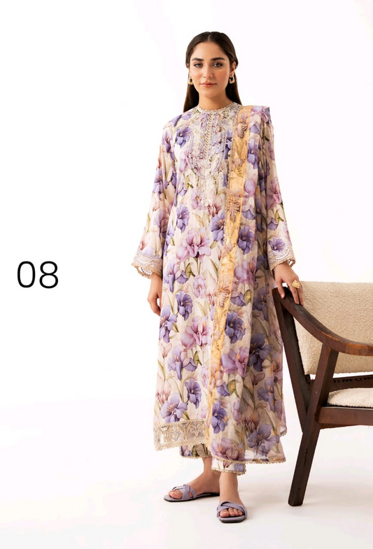 Morja by Gull Jee - Design No. 12 - Premium 3-Piece Printed Lawn