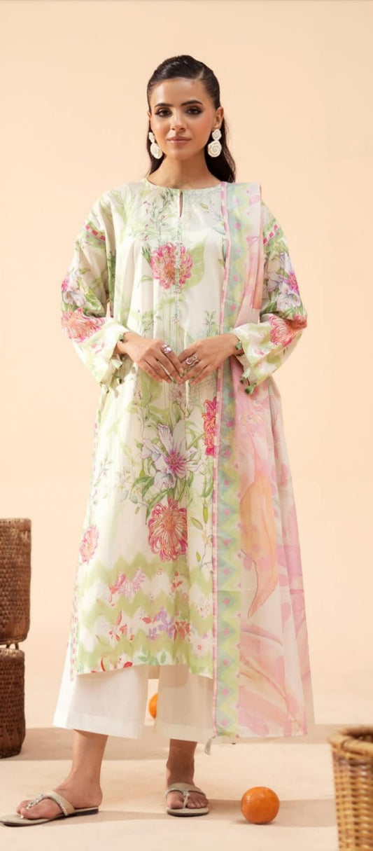 Premium Poplin Lawn Printed 3-Piece Suite – Summer '26 Collection