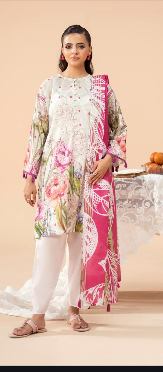 Premium Poplin Lawn Printed 3-Piece Suite – Summer '26 Collection